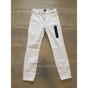 J. Crew Factory Women’s White 9" Mid Rise Skinny Jean Size Petite 25